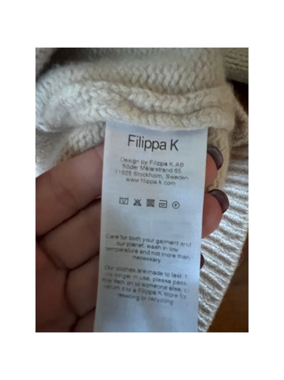 Women's Filippa K Beige Crew Neck Sweater S Wool - Picture 3 of 5